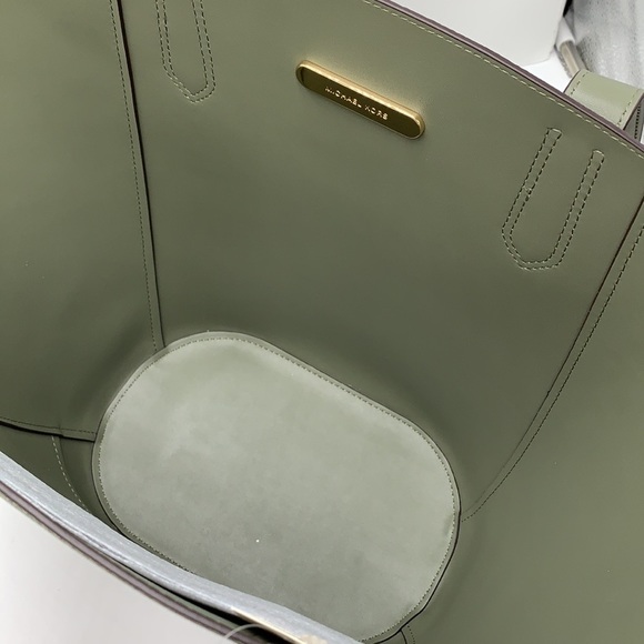 MICHAEL KORS PORTIA Large TOTE ARMY GREEN COLOR Pebbled leather/ suede - Picture 6 of 14